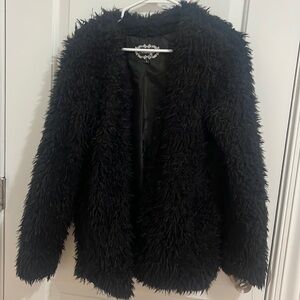 Black furry sweater